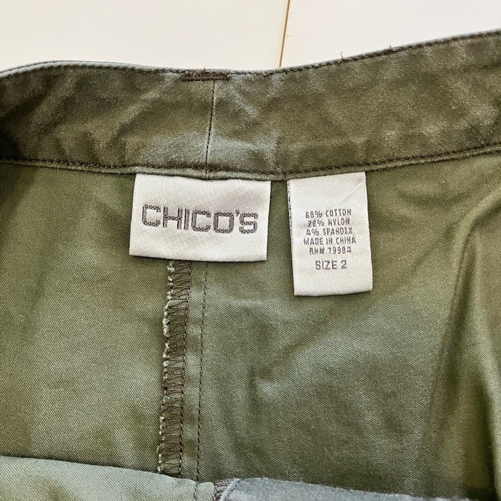 Chico's Woman’s Capri Dark Olive Green Pants - Picture 2 of 2